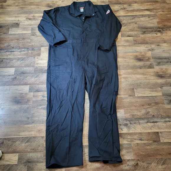 Bulwark FR Men's Navy Flame Resistant 9 Oz Twill Cotton Coveralls Size 58 Long - Picture 2 of 9